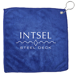 INTSEL STEEL DECKING LOGO MICROFIBER GOLF TOWEL